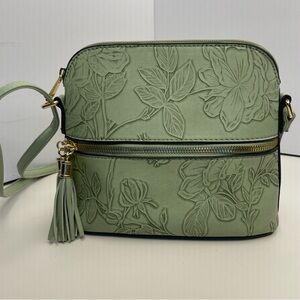 Spring Green Floral Crossbody Bag